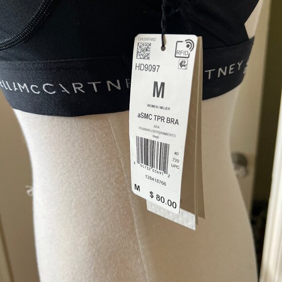 ADIDAS by STELLA McCARTNEY aSMC TPR Sports Bra in Black NEW Medium - Picture 6 of 8